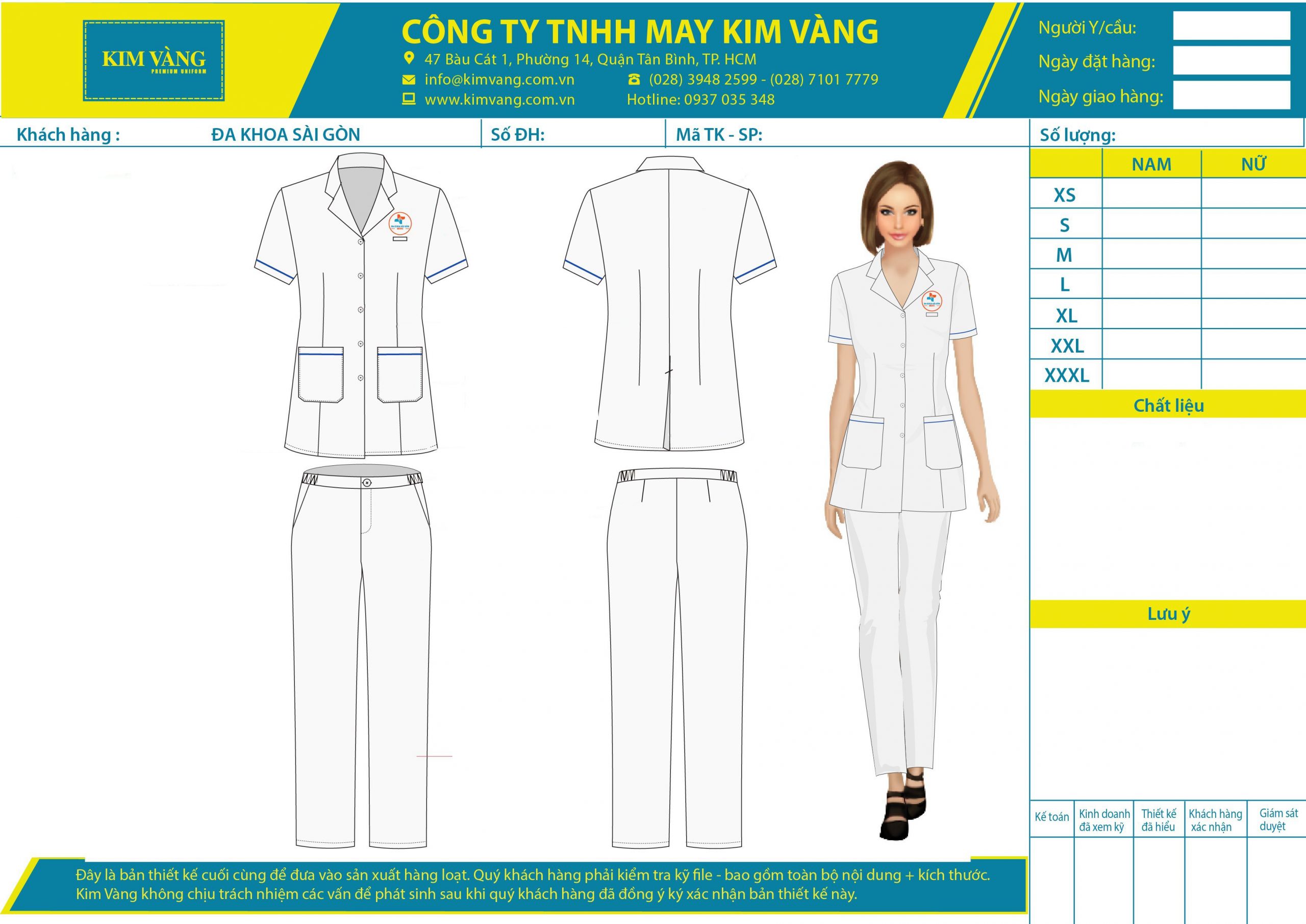 Thiết kế đồng phục y tá điều dưỡng